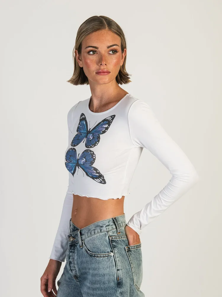 PRINCESS POLLY BUTTERFLY LONG SLEEVE TOP