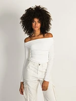 PRINCESS POLLY MARIANNE OFF-THE-SHOULDER LONG SLEEVE TEE