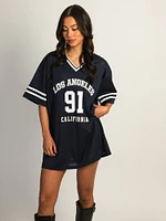 PRINCESS POLLY MICHAIL JERSEY MINI DRESS - NAVY