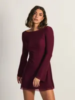 PRINCESS POLLY LUKEA LONG SLEEVE MINI DRESS