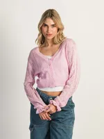 PRINCESS POLLY LYRIC CROPPED CARDIGAN