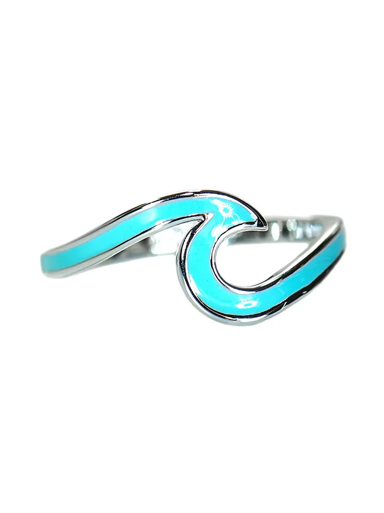 PURA VIDA ENAMELED WAVE RING