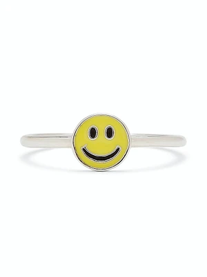 PURA VIDA ENAMEL HAPPY FACE RING - CLEARANCE