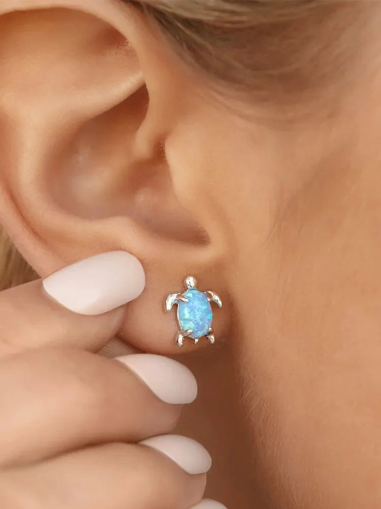 PURA VIDA OPAL SEA TURTLE EARRINGS