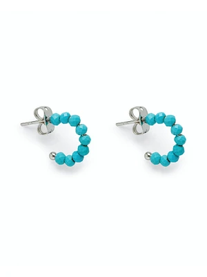 PURA VIDA TURQUOISE HOOP EARRINGS - CLEARANCE