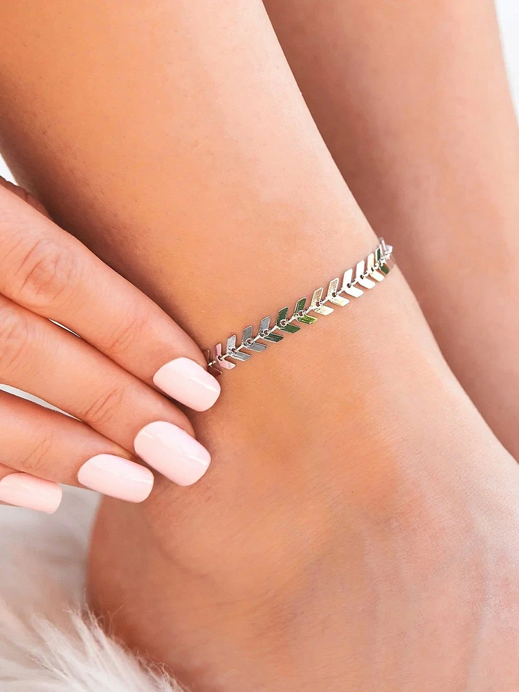 PURA VIDA CHEVRON CHAIN ANKLET - CLEARANCE