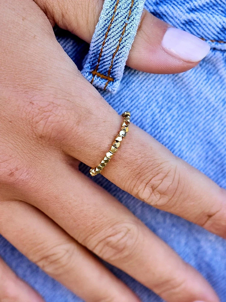 PURA VIDA BAGUE EXTENSIBLE AVEC PERLES À FACETTES