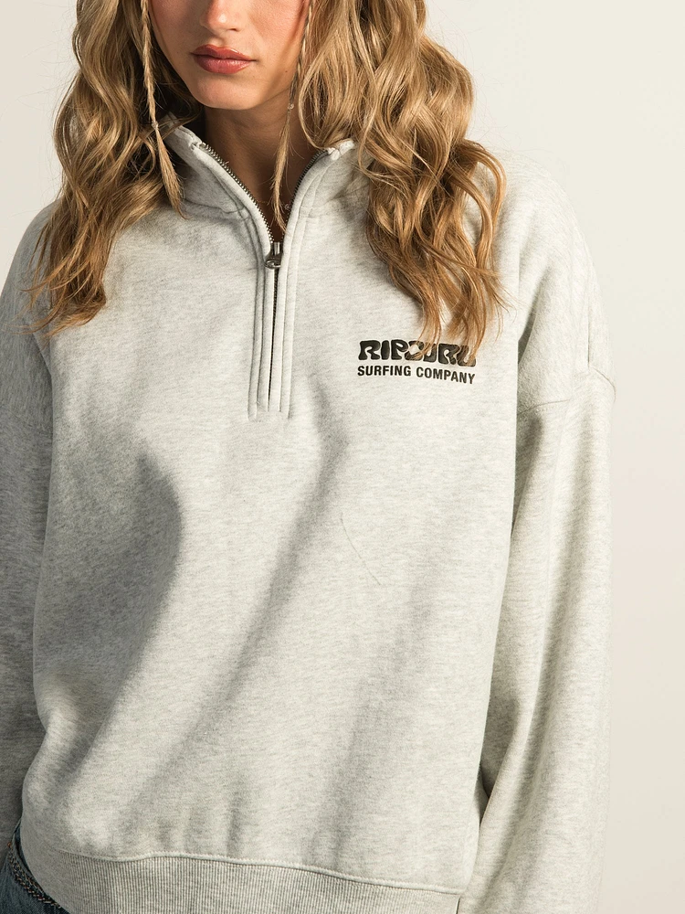 RIP CURL SURF PUFF QUARTER ZIP - GRIS