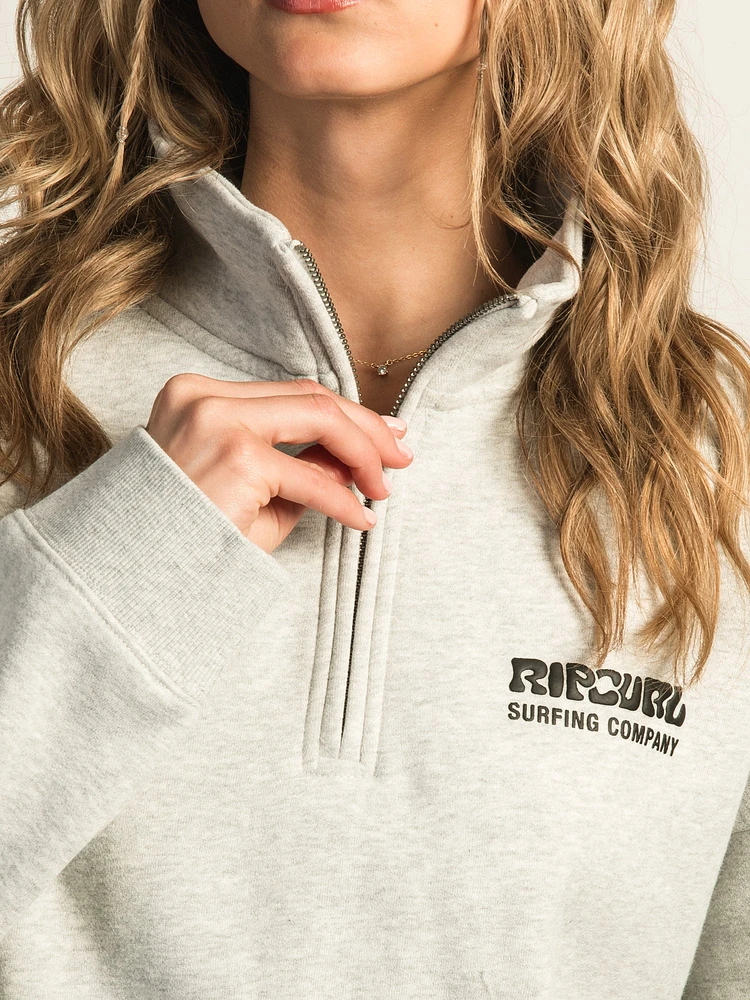 RIP CURL SURF PUFF QUARTER ZIP - GRIS