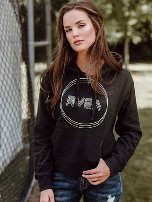 WOMENS TRI MOTORS PULLOVER HOODY - BLACK CLEARANCE