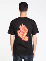 MENS FLAME HAND SHORT SLEEVE T - BLACK CLEARANCE