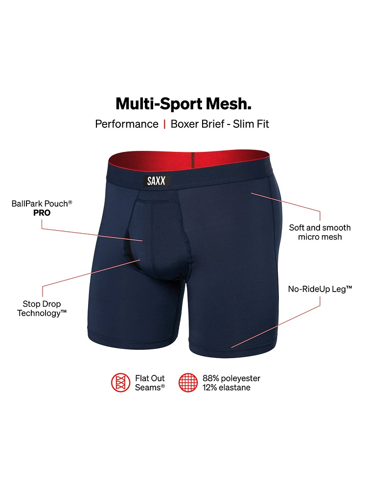 SAXX MULTI SPORT MESH BOXER BRIEFS FLY