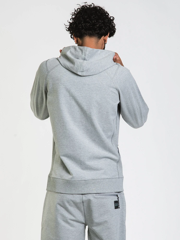 SAXX DOWNTIME FULLZIP HOODIE- GREY/GRIS - CLEARANCE