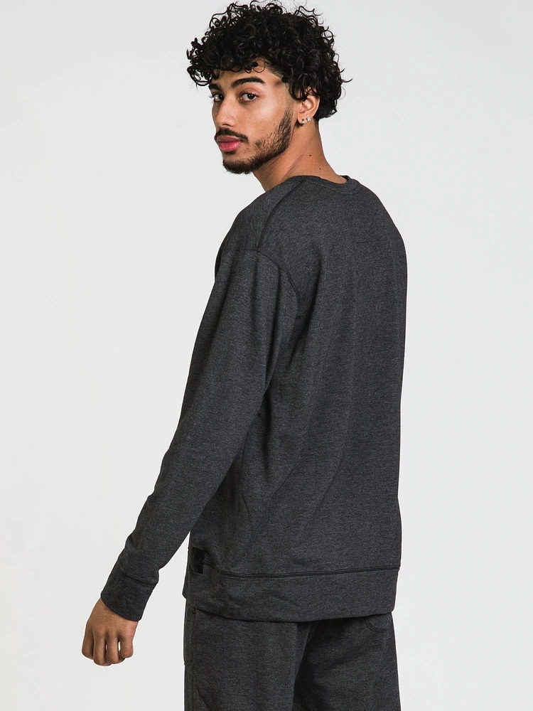 3SIX FIVE MENS LONG SLEEVE CREW - BLACK HEATHER