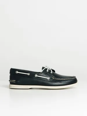 Men's Captains Moc Chambray Boat Shoe - Black