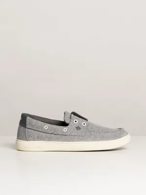 Men's Captains Moc Chambray Boat Shoe - Black