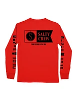 KIDS SALTY CREW YOUTH BOYS ALPHA FLAG LONG SLEEVE TEE - CLEARANCE