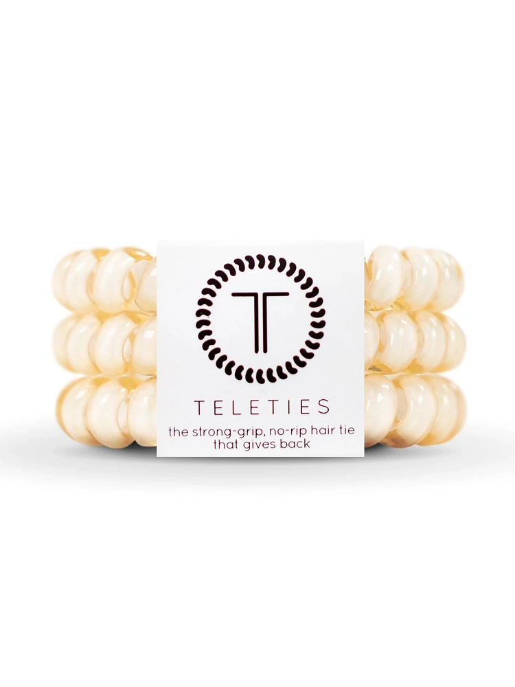 TELETIES HAIR TIE LARGE - ALMOND BEIGE - CLEARANCE