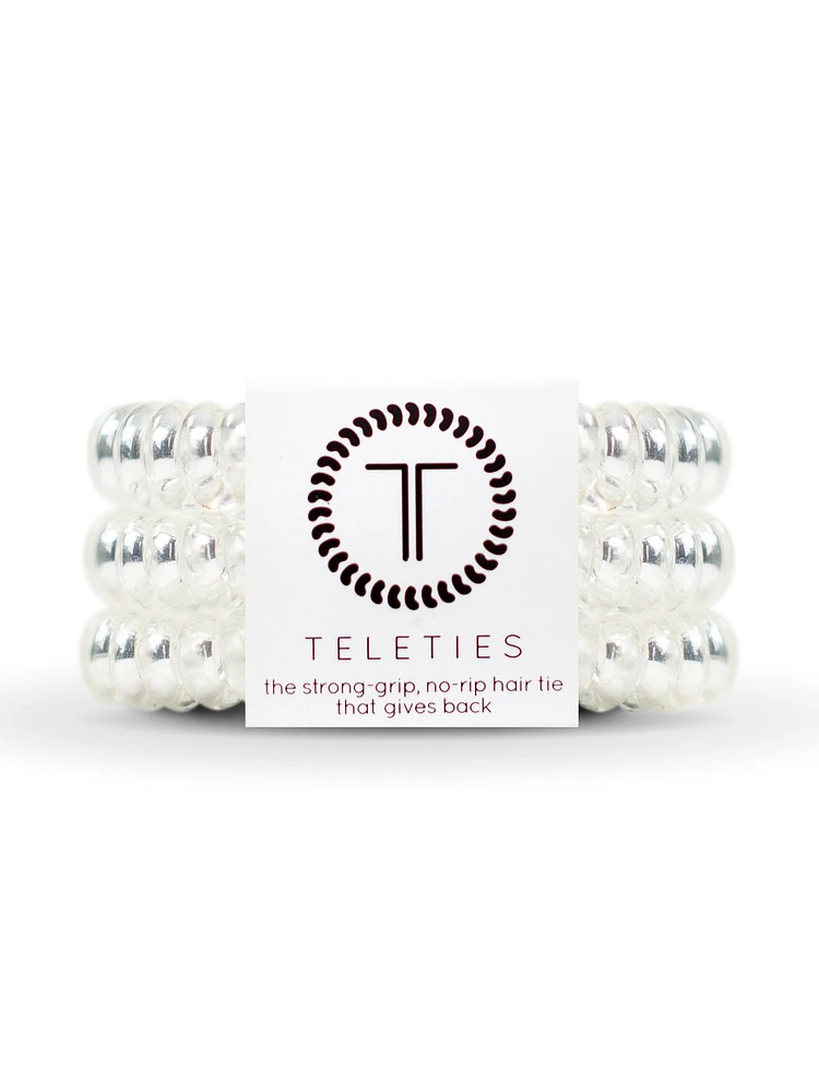 TELETIES HAIR TIE LARGE - CRYSTAL CLEAR - CLEARANCE