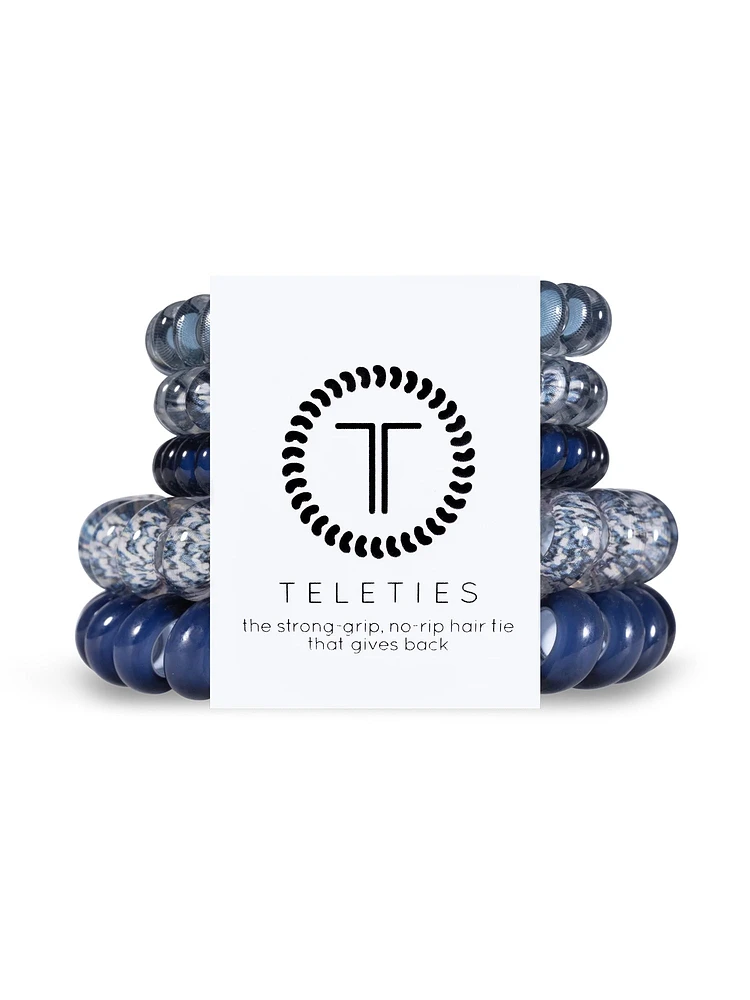 TELETIES HAIR TIE 5PK BLUESTONE - CLEARANCE