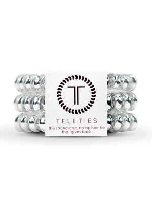 TELETIES HAIR TIE SMALL - METALLIC SILVER - CLEARANCE