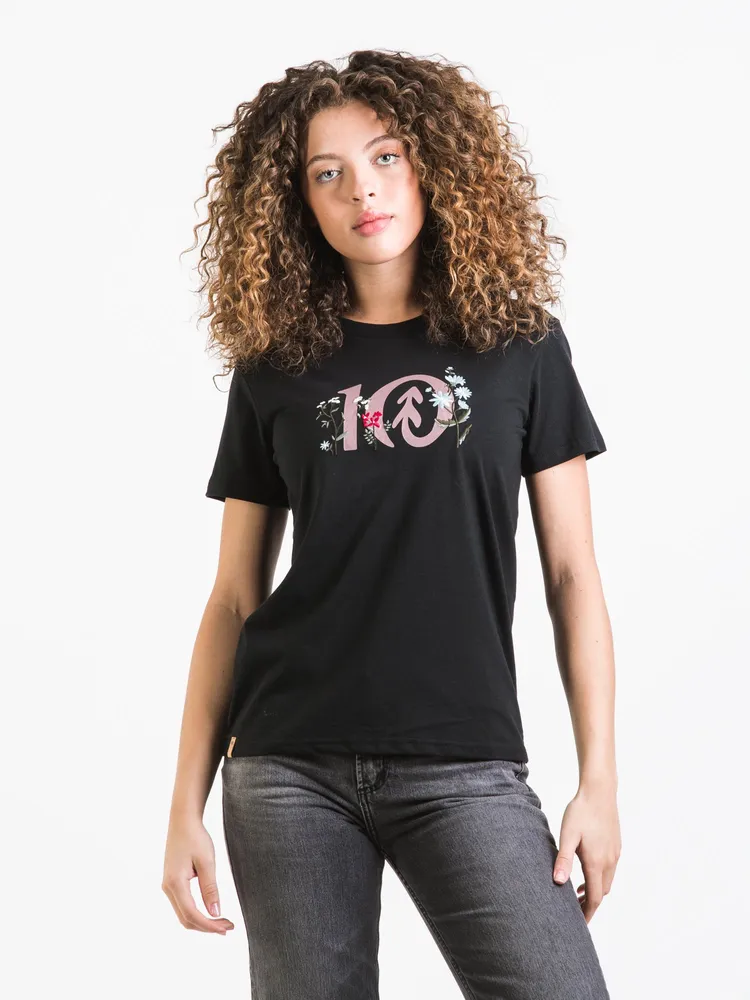 TENTREE FLORAL EMBROIDERED LOGO T-SHIRT - CLEARANCE