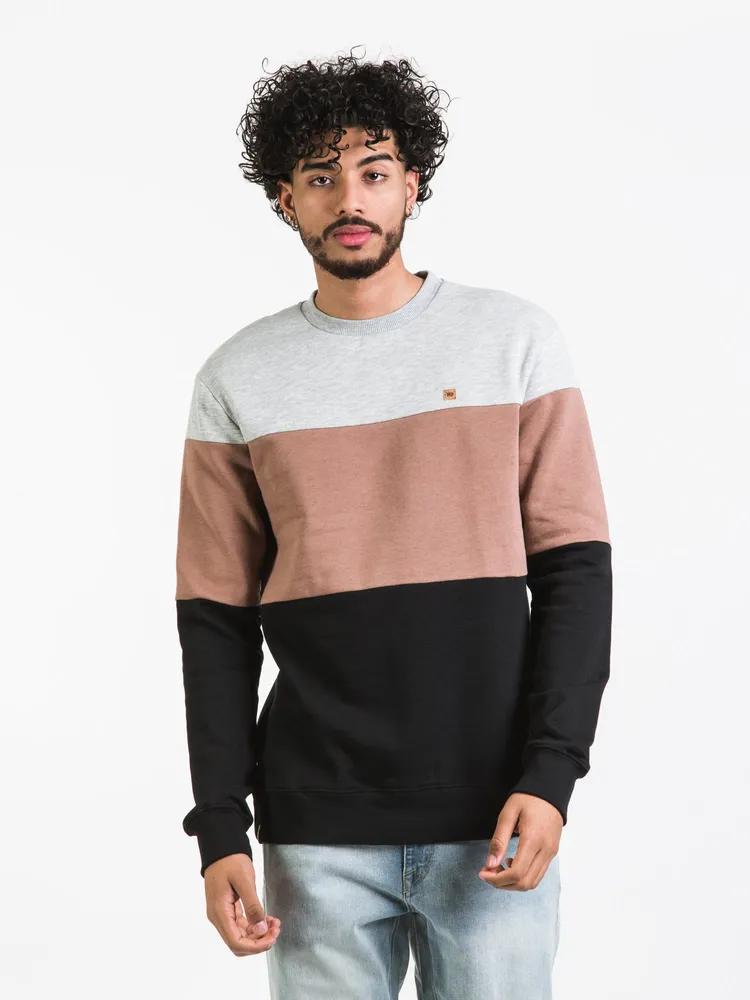 TENTREE TREE FLEECE BLOCKED CLASSIC CREWNECK SWEATER - CLEARANCE