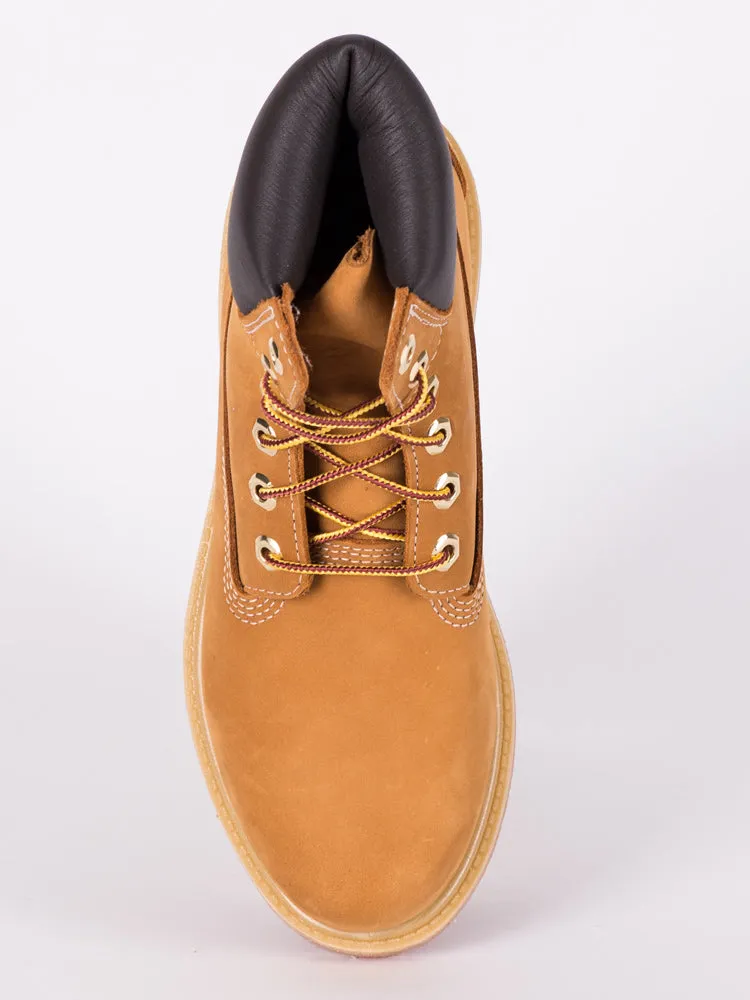 WOMENS TIMBERLAND 6" PREMIUM WHEAT NUBUCK BOOTS