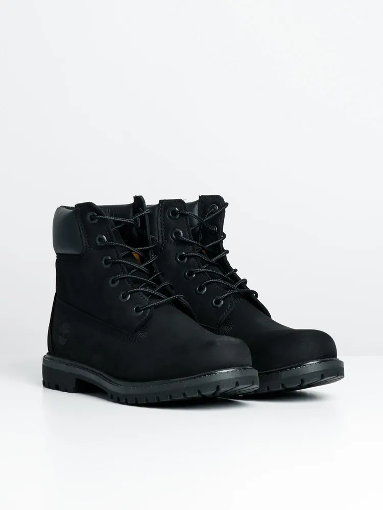 WOMENS TIMBERLAND ICON 6" PREMIUM BLACK NUBUCK BOOTS