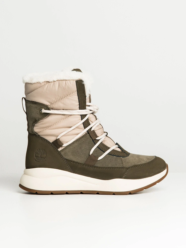 WOMENS TIMBERLAND BOROUGHS MID LACE-UP WINTER WATERPROOF BOOT - CLEARA