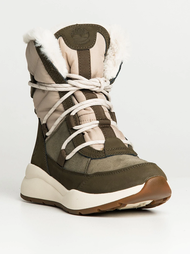 WOMENS TIMBERLAND BOROUGHS MID LACE-UP WINTER WATERPROOF BOOT - CLEARA