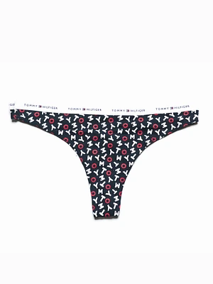 WOMENS LOGO BAND THONG - NAVY CLEARANCE