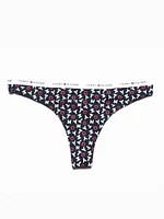 WOMENS LOGO BAND THONG - NAVY CLEARANCE