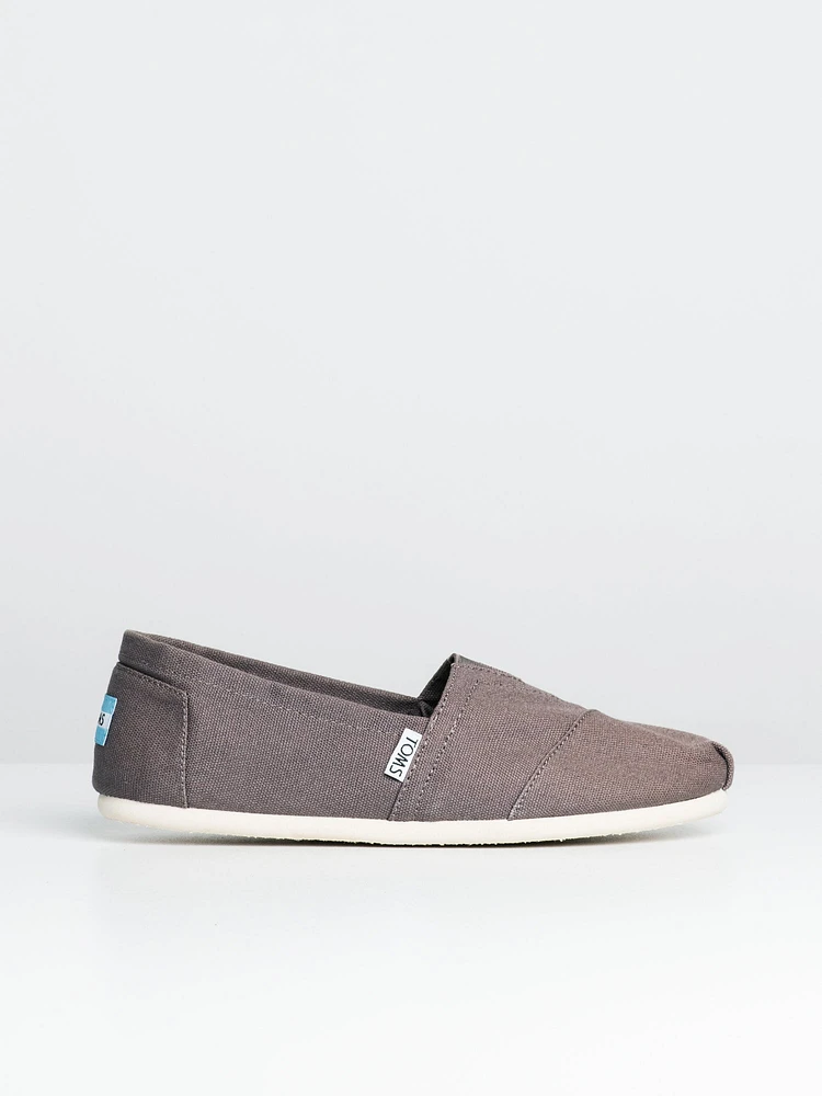 MENS TOMS CLASSICS GREY CANVAS SLIP-ONS