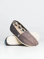 MENS TOMS CLASSICS GREY CANVAS SLIP-ONS