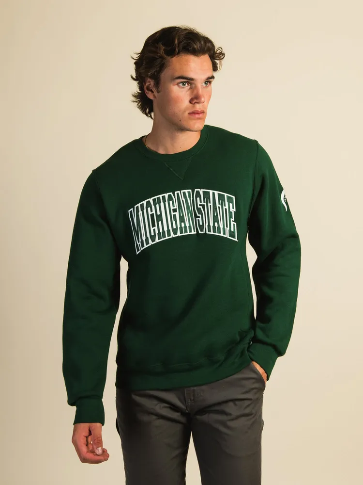 NCAA MICHIGAN STATE SLEEVE EMBROIDERED CREW