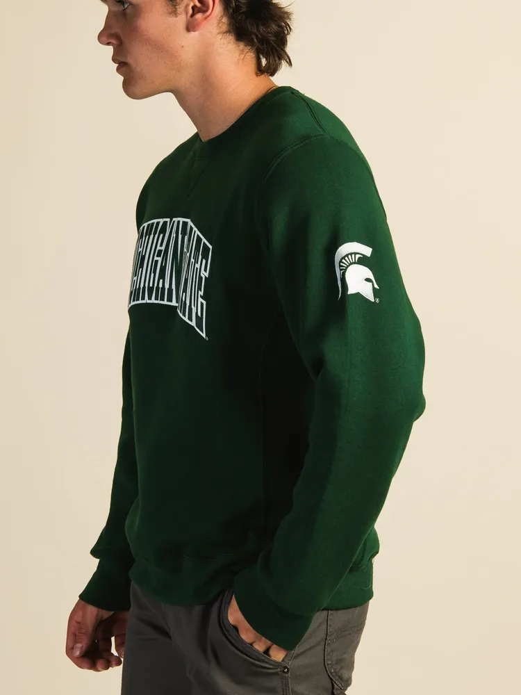 NCAA MICHIGAN STATE SLEEVE EMBROIDERED CREW