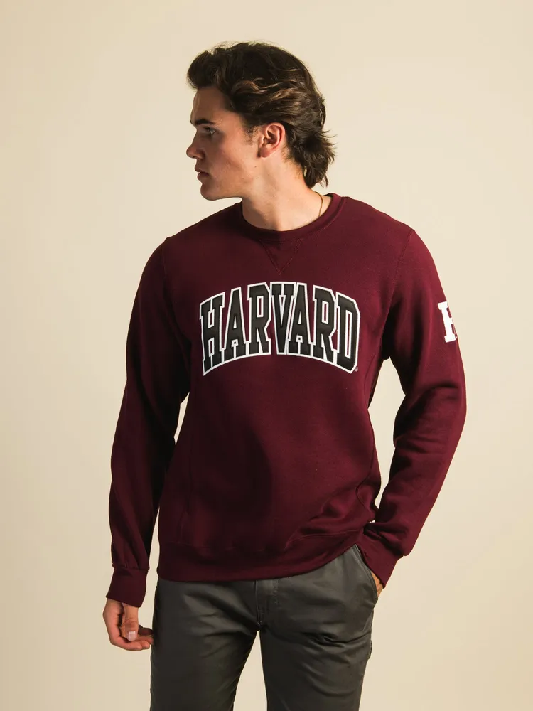 NCAA HARVARD SLEEVE EMBROIDERED CREW