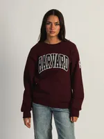 NCAA HARVARD SLEEVE EMBROIDERED CREW