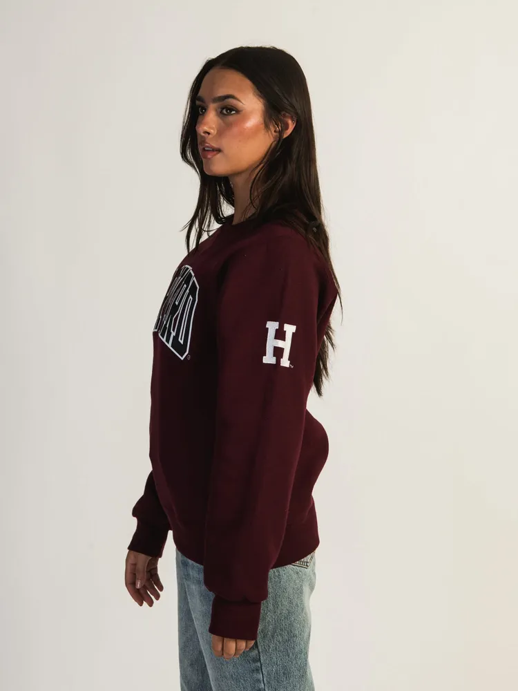 NCAA HARVARD SLEEVE EMBROIDERED CREW