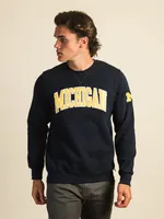 NCAA MICHIGAN SLEEVE EMBROIDERED CREW