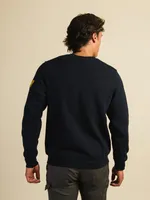 NCAA MICHIGAN SLEEVE EMBROIDERED CREW