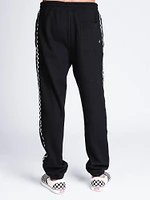 MENS CHECKER TAPING FLEECE PANT - BLK CLEARANCE