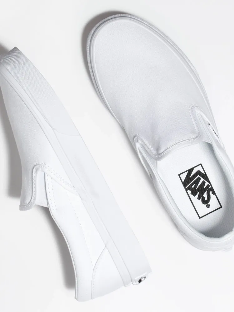 MENS VANS CLASSIC SLIP-ON TRUE WHITE CANVAS SHOES