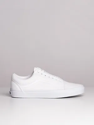 MENS VANS OLD SKOOL TRUE WHITE CANVAS SNEAKER