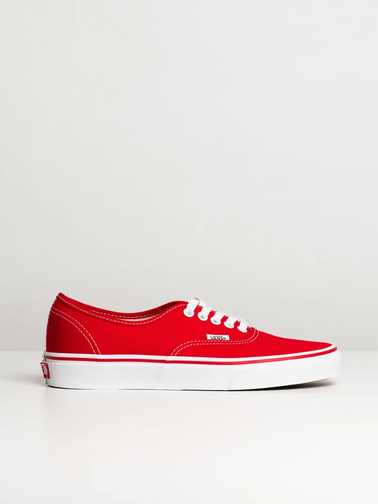 MENS VANS AUTHENTIC RED CANVAS SHOES - CLEARANCE