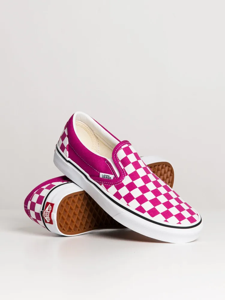 WOMENS VANS CLASSIC SLIP ON CHECKER FUCHSIA R SNEAKER - CLEARANCE