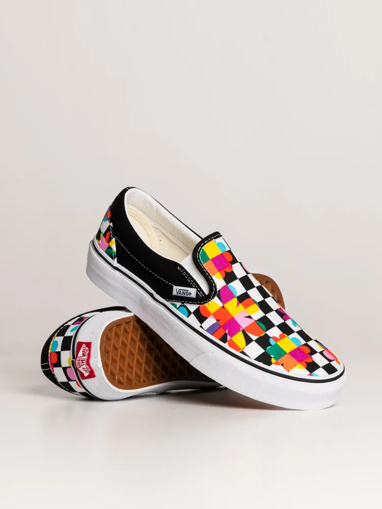 WOMENS VANS CLASSIC SLIP ON FLORAL CHECKER SNEAKER - CLEARANCE