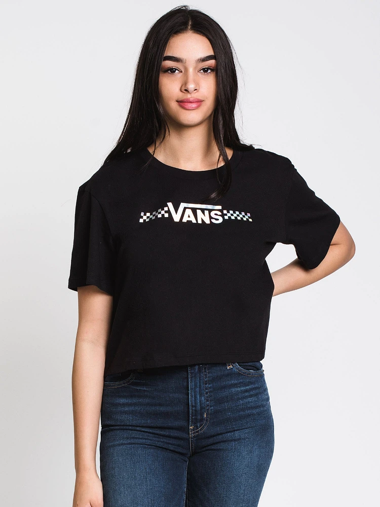 VANS SHINE IT BELL CROP SHORT SLEEVE TEE-BLACK - CLEARANCE