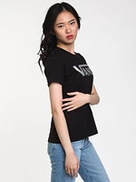 WOMENS GRAPHIC SHORT SLEEVE CREW TEE - BLACK CLEARANCE